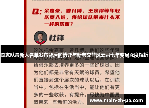 国家队最新大名单发布背后的博弈与新老交替风云录七年变局深度解析 国家队最新大名单发布背后的博弈与新老交替风云录七年变局深度解析